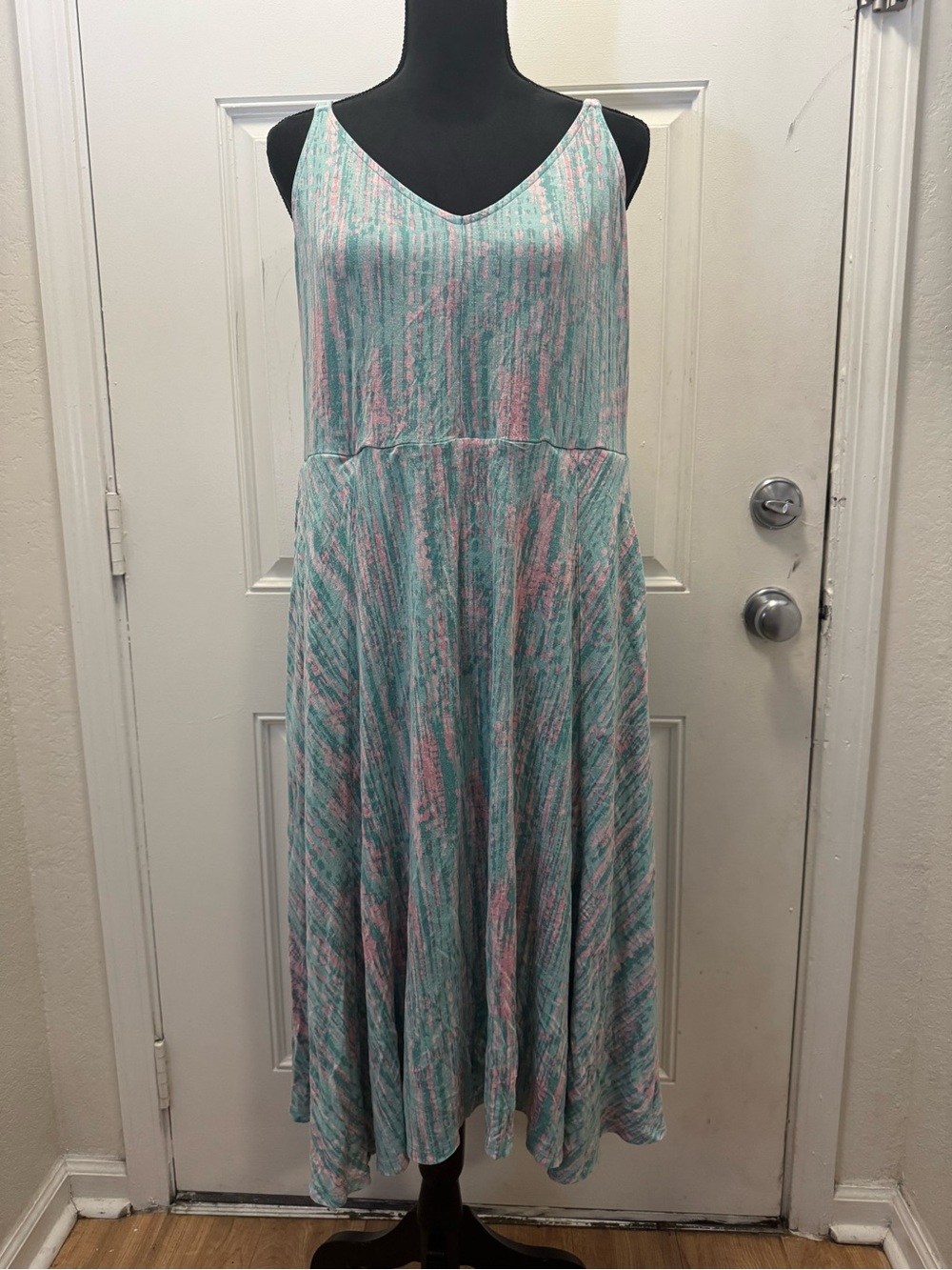 torrid Mint and Pink V-Neck Striped Maxi Dress 0490